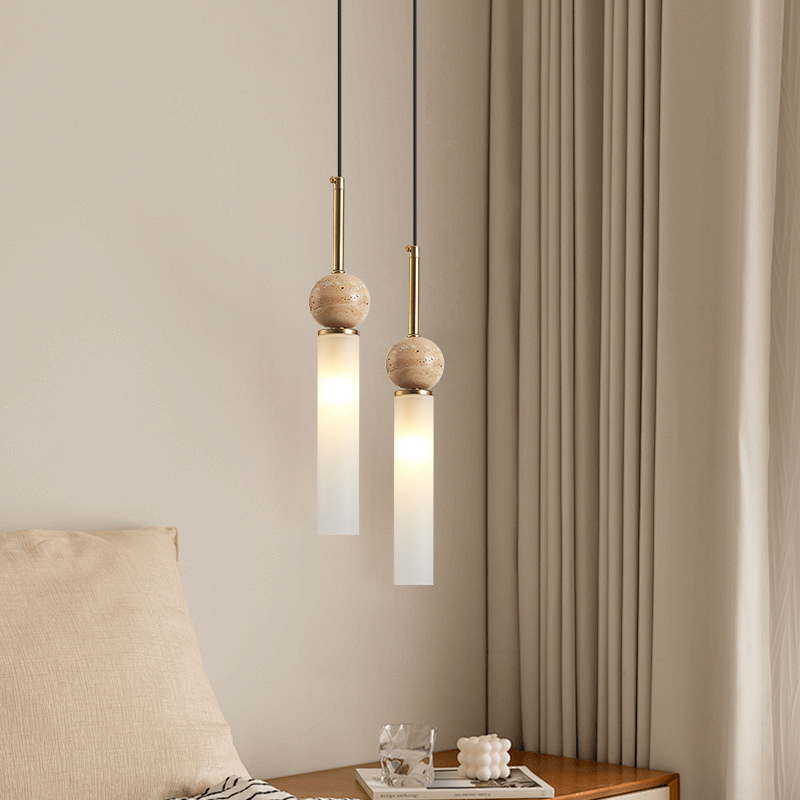 Home Bar And Counter - 北欧モダンホームリビングルームLEDシャンデリアバーカウンター寝室ホームステイバルコニーシンプルイエローケイブストーンシャンデリア