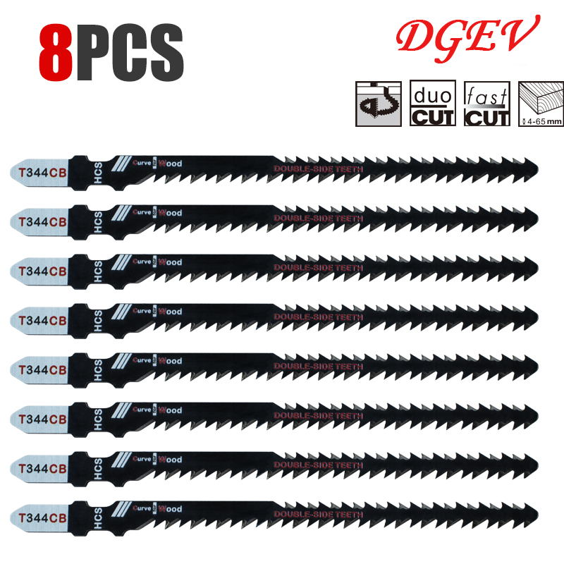 Jigger Double Sided - 両面ジグソーブレード 4/8 パック T344Cb 効率的な曲線切断用、木材およびプラスチック用のセイバーソーブレードセット、DIY愛好家や大工向け