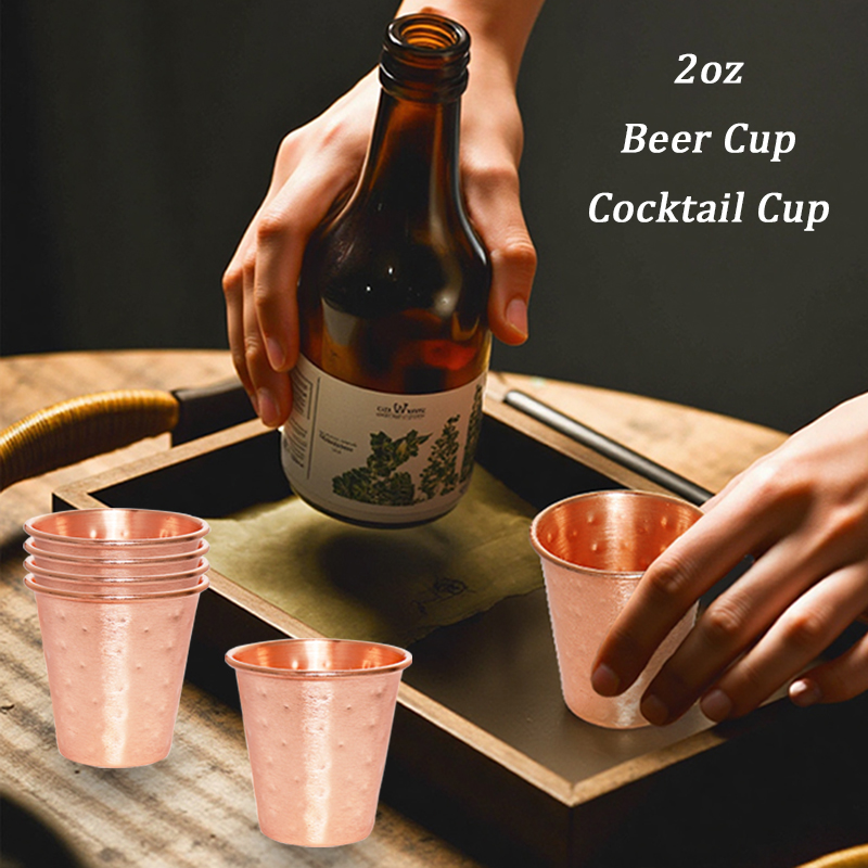 Mule Copper Mug - 4個/6個セット 銅メッキビールカップ 2オンス 耐衝撃 モスコミュールカップ 銅メッキステンレス鋼ビールマグ