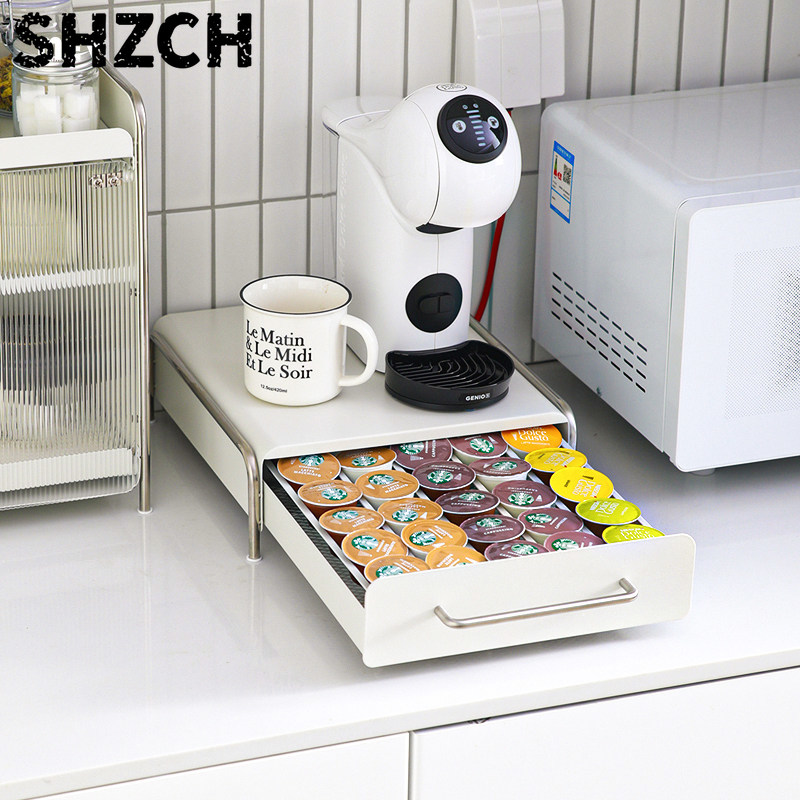 Home Bar And Counter - コーヒーカプセルホルダー、INSスタイルのキッチンカウンター用引き出しオーガナイザー、ティーバッグ収納ボックス、高級ホームバー装飾
