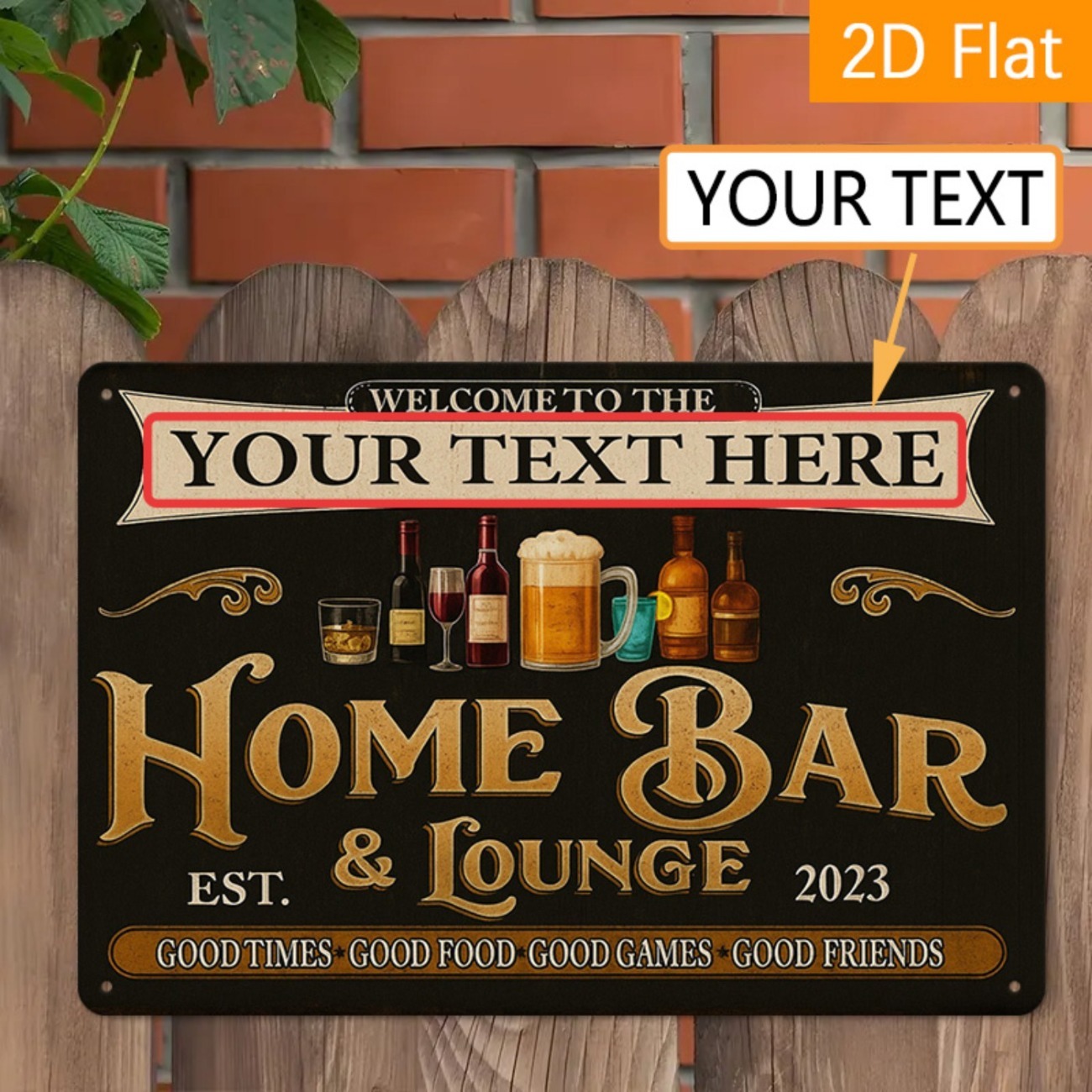 Home Bar Lounge - パーソナライズされたカスタムヴィンテージホームバー＆ラウンジ用メタルサイン 理想的な装飾品（装飾用のみ）