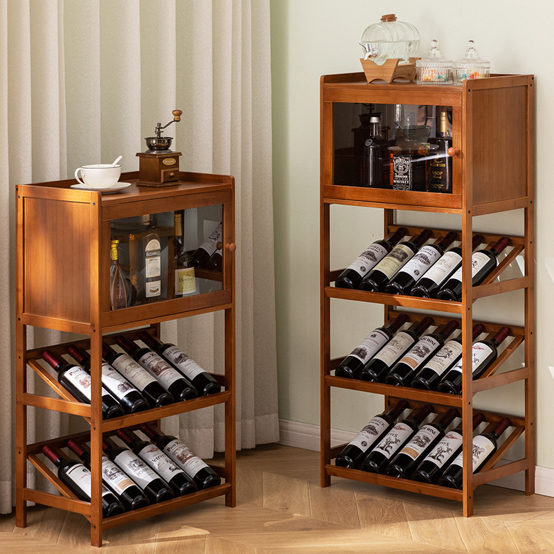 Home Bar And Cabinet - ワイン棚 棚 家庭用小型ワインキャビネット ワイン格子 バーディスプレイスタンド 装飾用無垢材