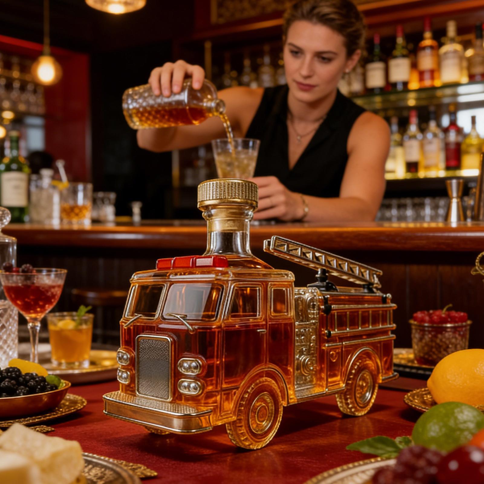 酒瓶 300ml 消防車型 バーボトル ガラス製 ウィスキー - Home Bar And Cabinet のレビューと価格