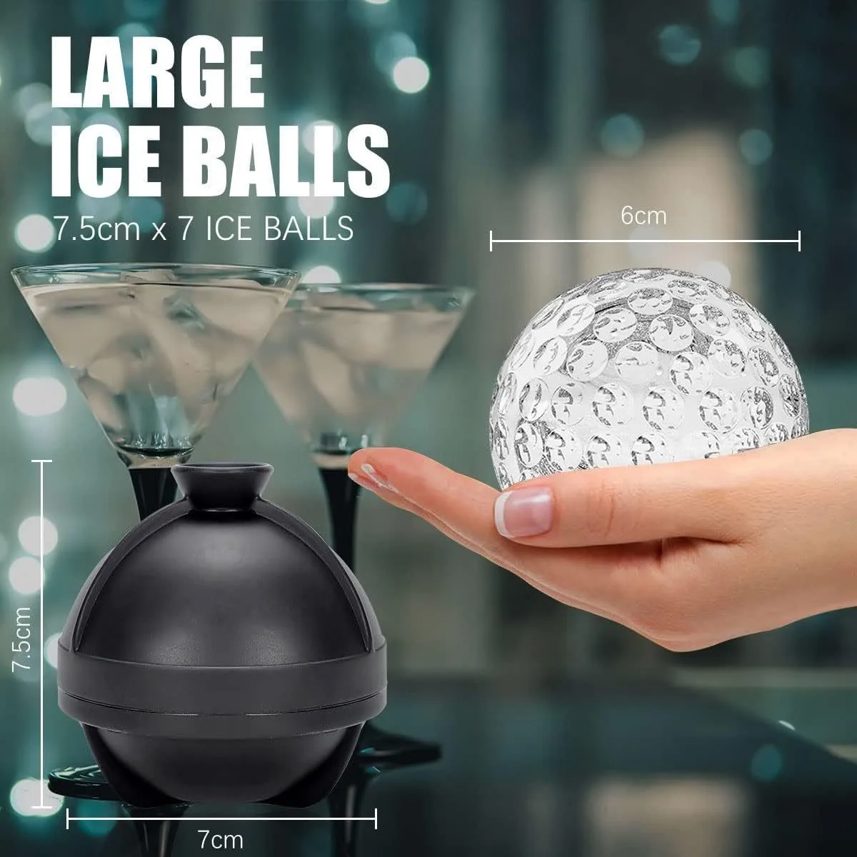 食品グレードシリコン製アイスボールメーカー 3D野球 ゴルフ - Ice Mold Sphere のレビューと価格