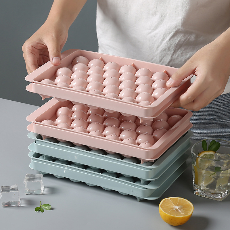 3D ラウンドアイスキューブトレイ蓋付きプラスチックダイヤモ - Ice Mold Sphere のレビューと価格