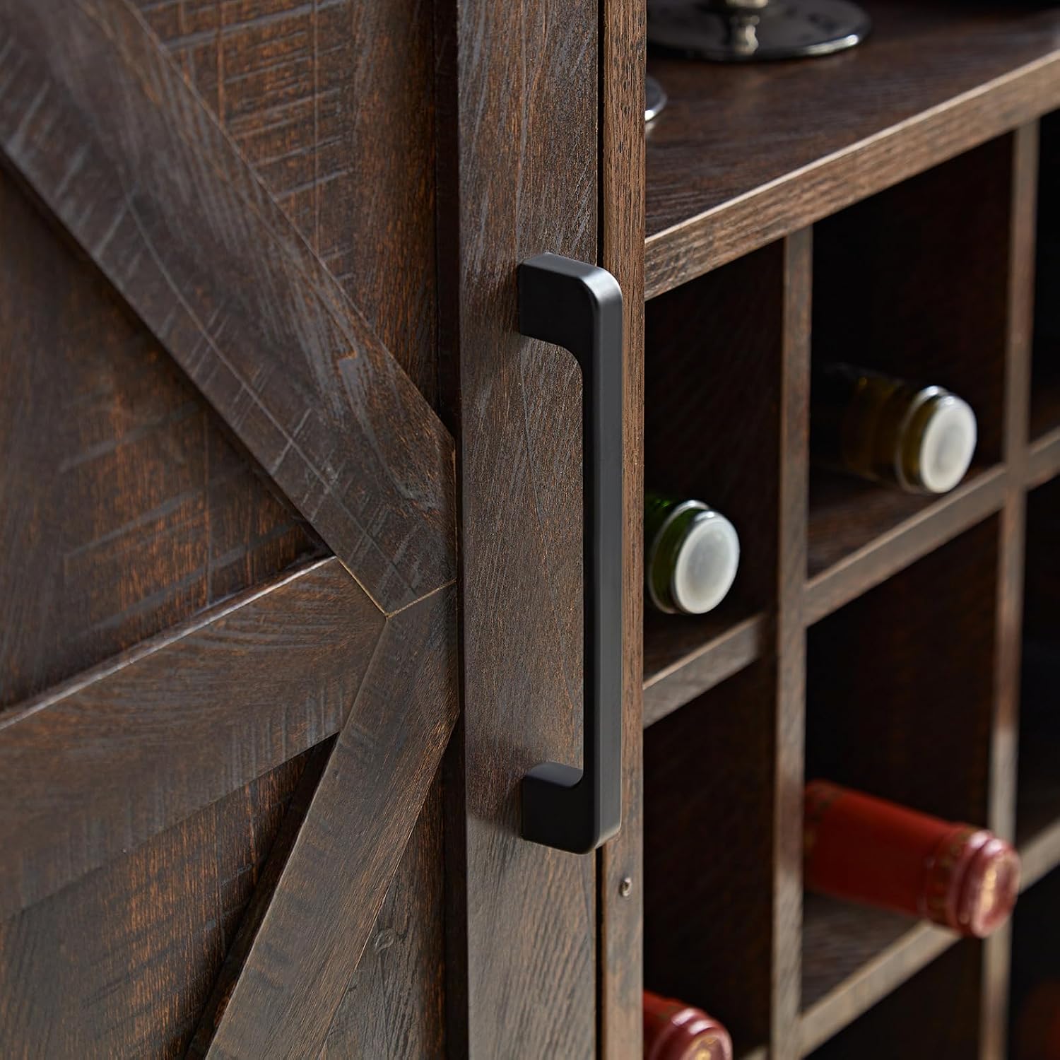 ファームハウスバーキャビネット ワインラック グラス収納、ス - Home Bar And Cabinet のレビューと価格