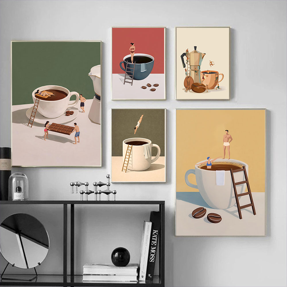 1pc フレームレスコーヒーアドベンチャーエスプレッソアート - Home Bar And Coffee のレビューと価格