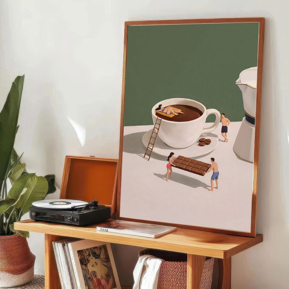 1pc フレームレスコーヒーアドベンチャーエスプレッソアート - Home Bar And Coffee のレビューと価格