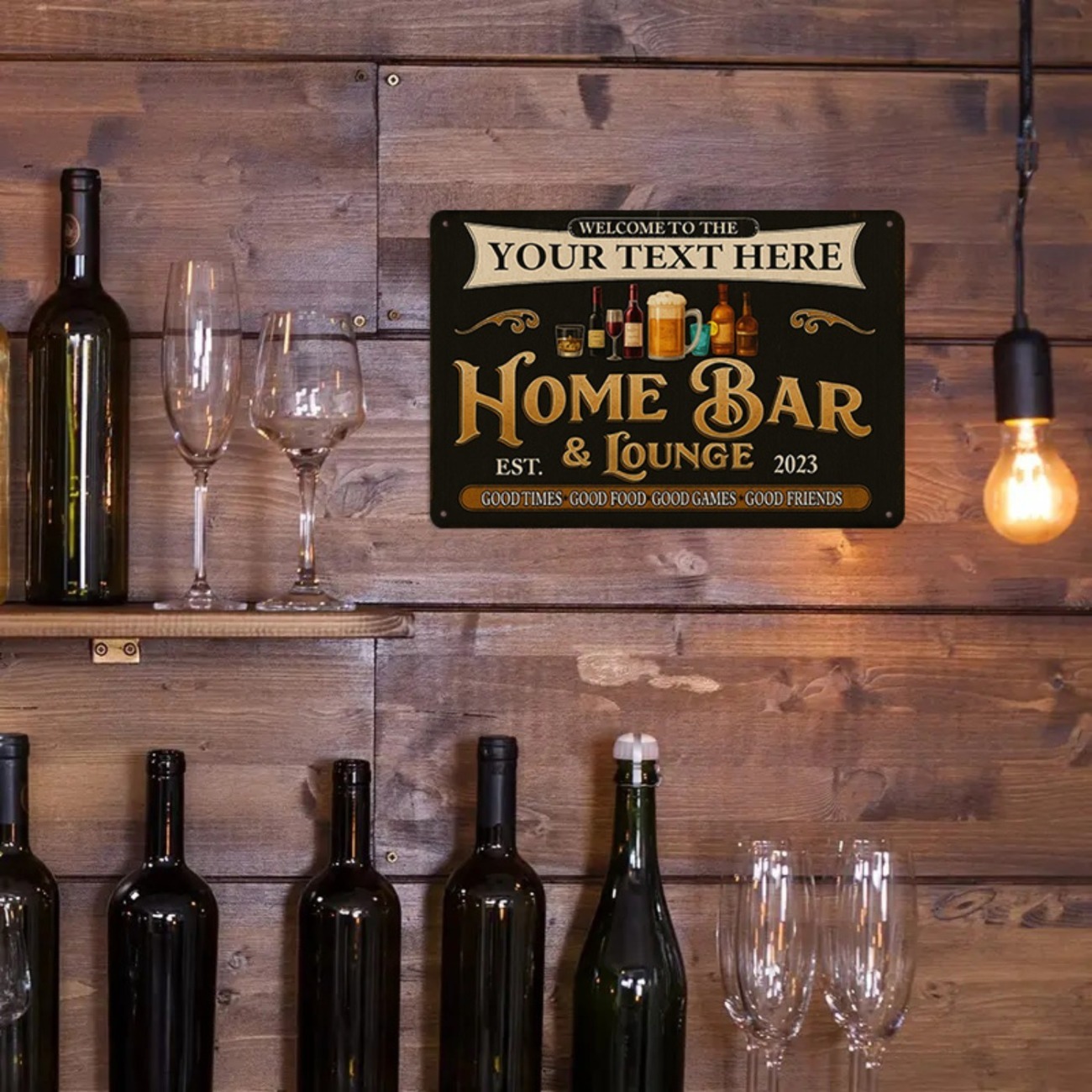パーソナライズされたカスタムヴィンテージホームバー＆ラウンジ - Home Bar Lounge のレビューと価格