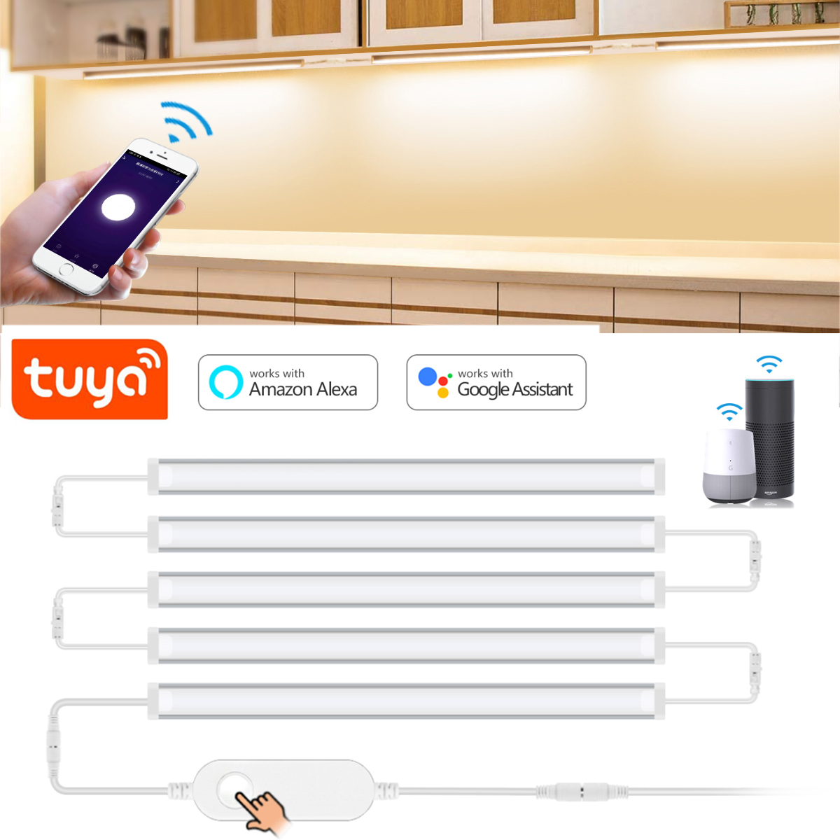 Tuya-キャビネットランプの下にあるスマートLED,キッチ - Home Bar And Cabinet のレビューと価格