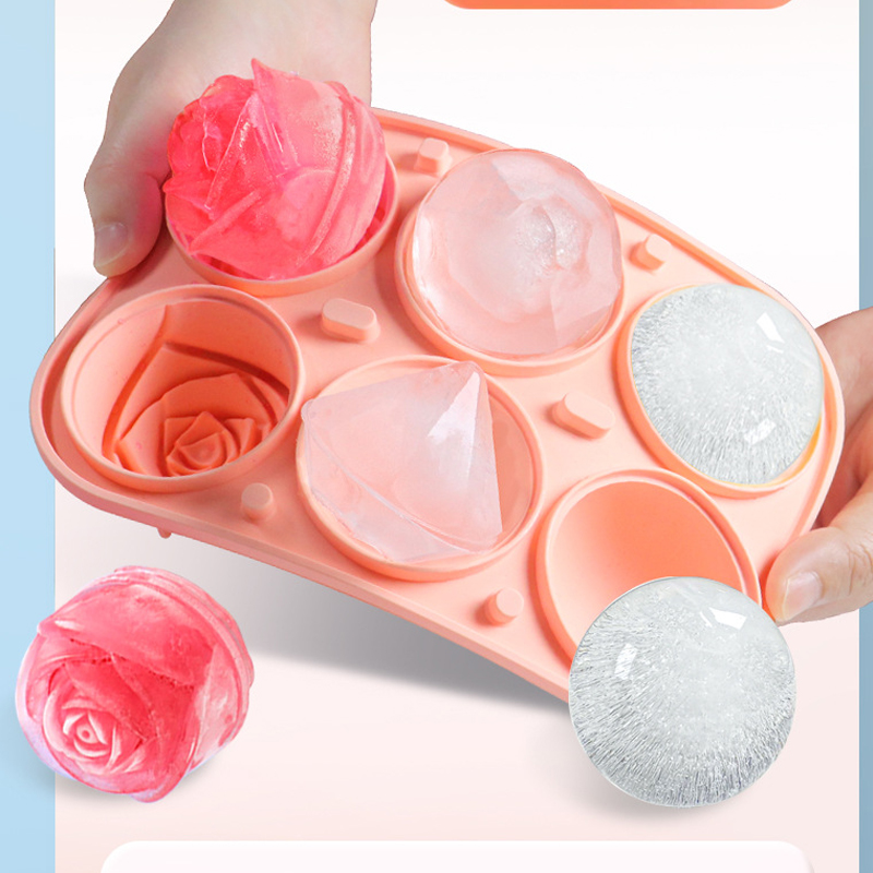 3D ローズダイヤモンドラウンドアイスキューブ金型 4/6  - Ice Mold Sphere のレビューと価格