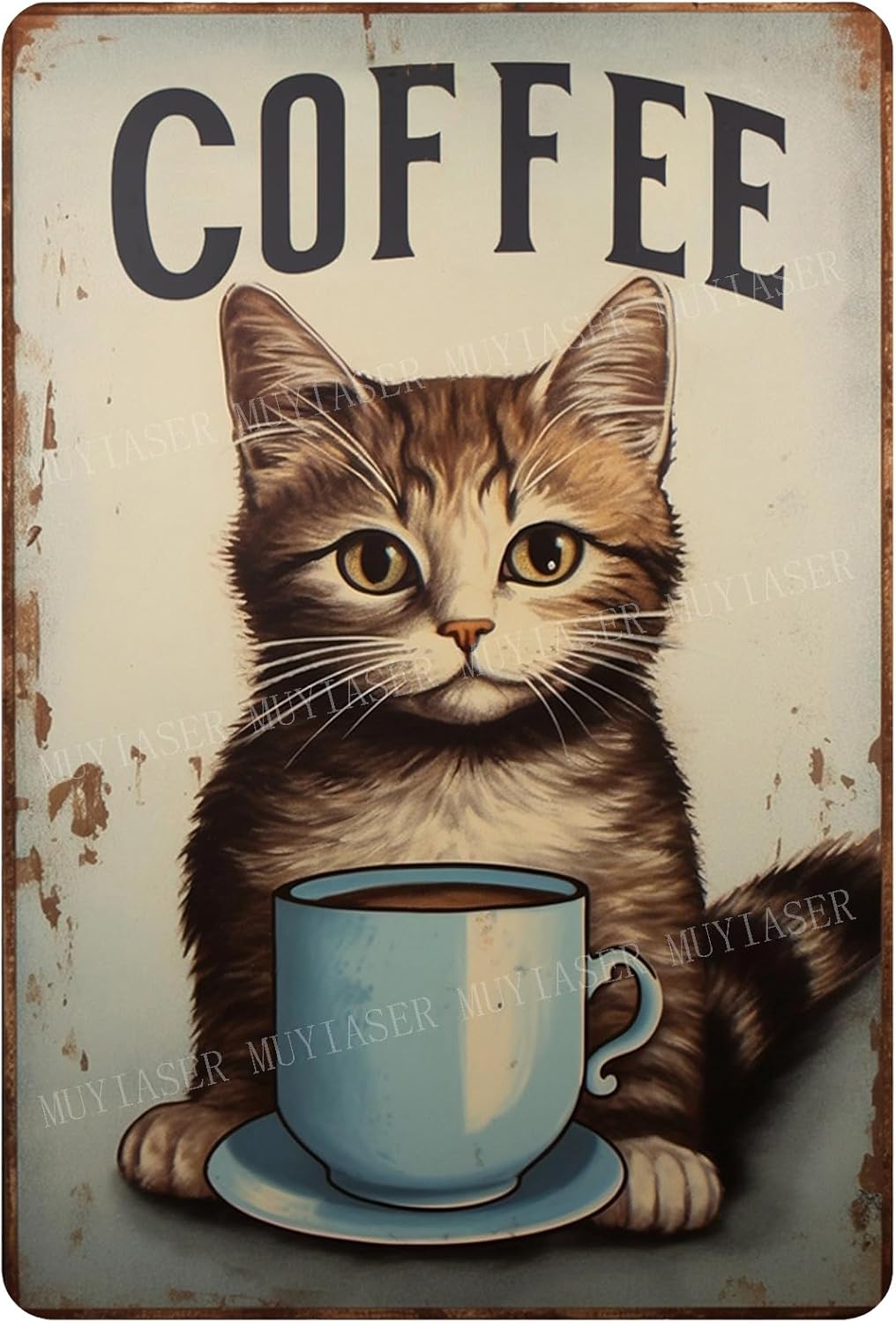 メタルサイン 猫コーヒー レトロサイン ヴィンテージサイン  - Home Bar And Coffee のレビューと価格