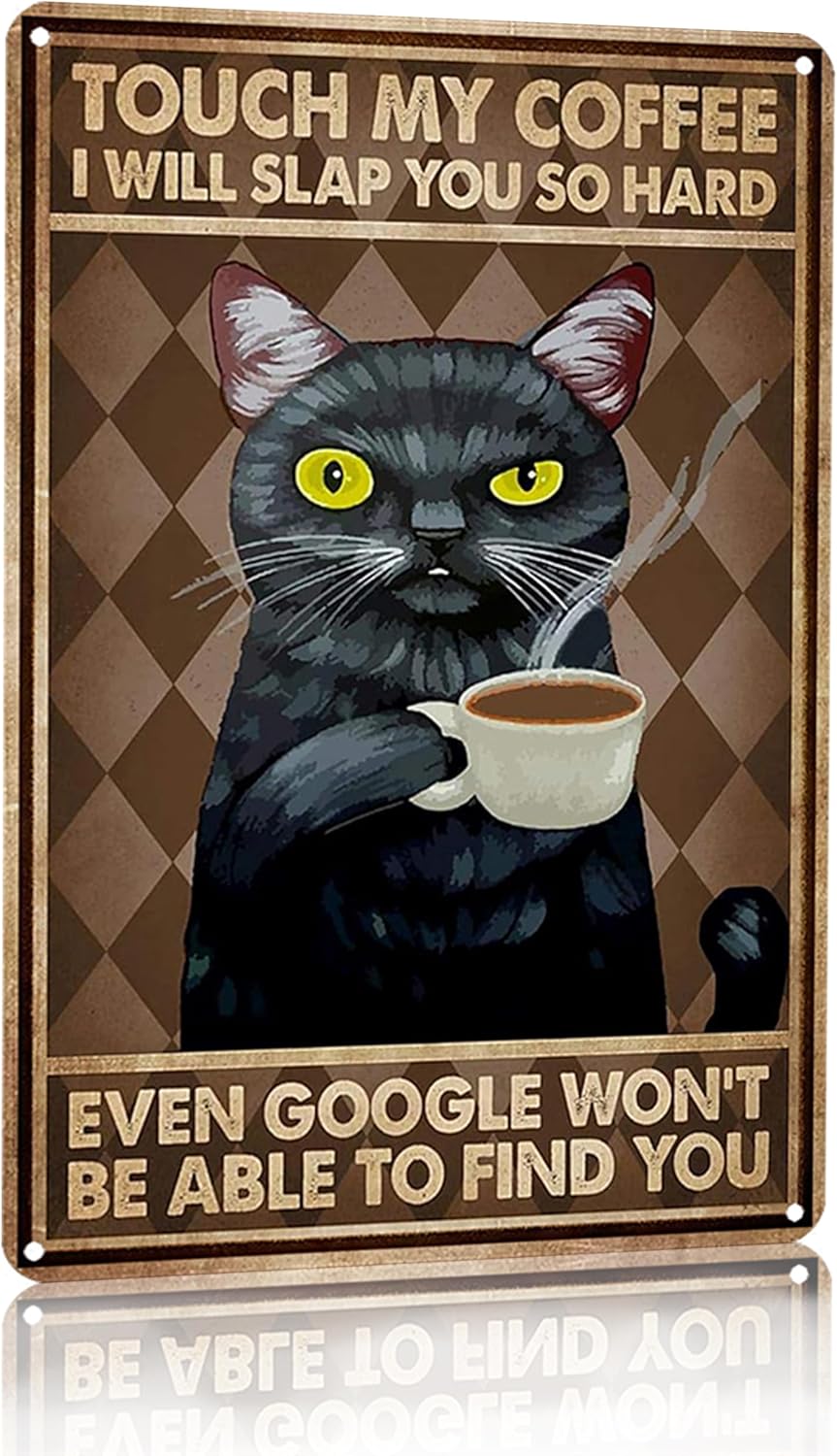 面白い黒猫「My Coffee I Will Slap Yo - Home Bar And Coffee のレビューと価格