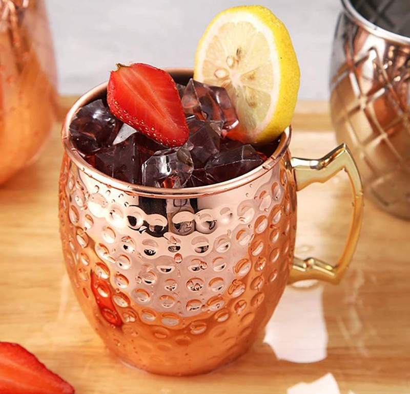 ミュールマグ ステンレス鋼製 ハンマード銅メッキ 多用途ドリ - Mule Copper Mug のレビューと価格