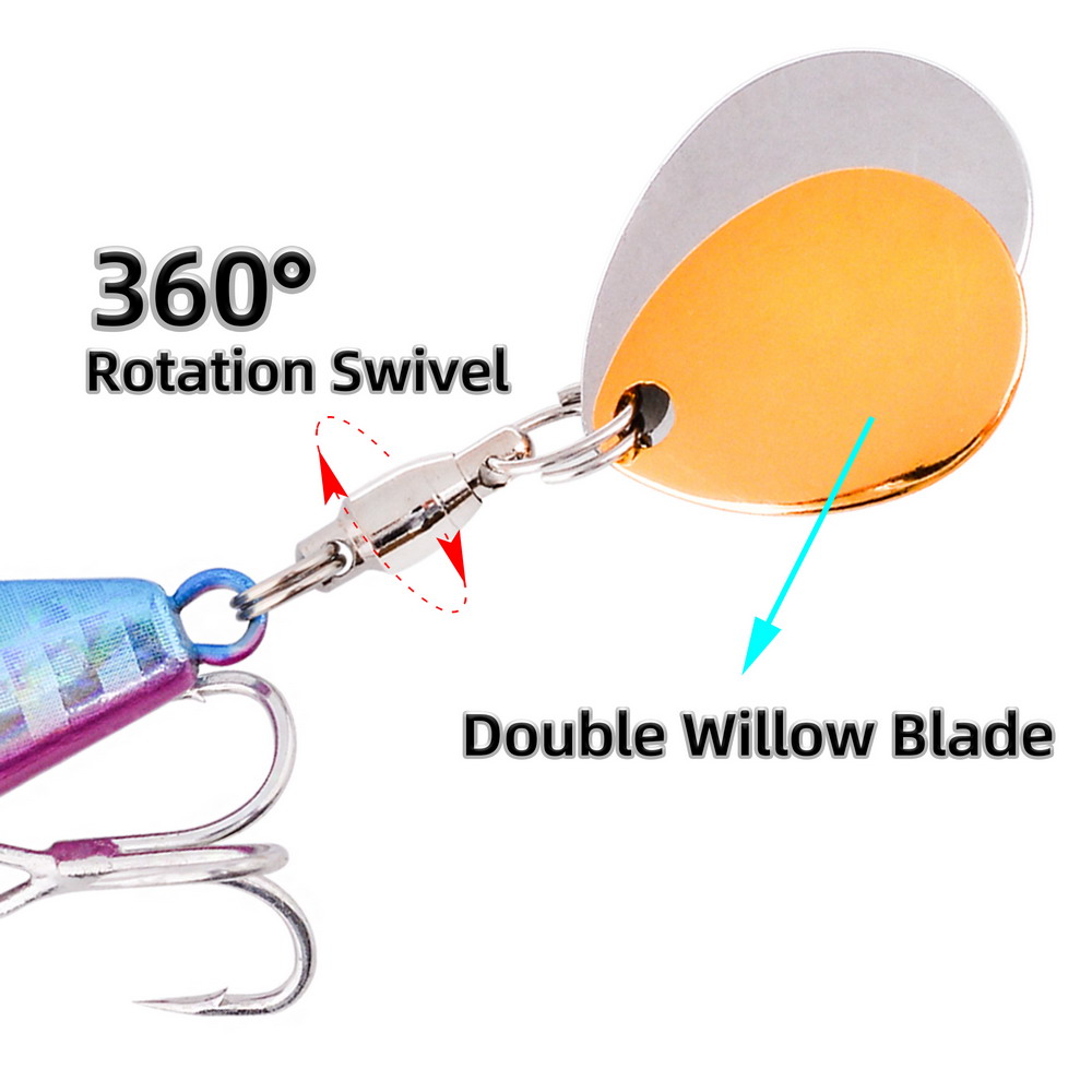 1PC ダブル回転メタル VIB 振動ベイトスピナー スプー - Jigger Double Sided のレビューと価格