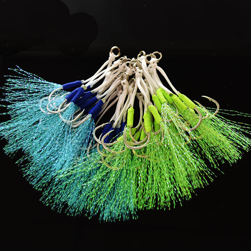 釣り用の羽のフック,魚を捕まえるためのロープ,10〜20のサ - Jigger Double Sided のレビューと価格