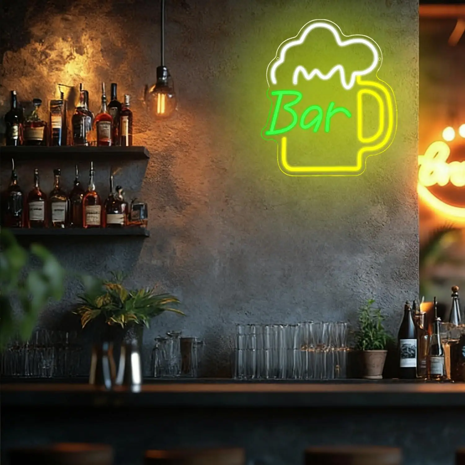 ビールバーネオンサインUSB調光可能なLEDライト、ビジネス - Home Bar And Kitchen のレビューと価格